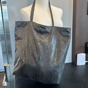 Carlos Falchi Fatto a Mano grey faux Python tote